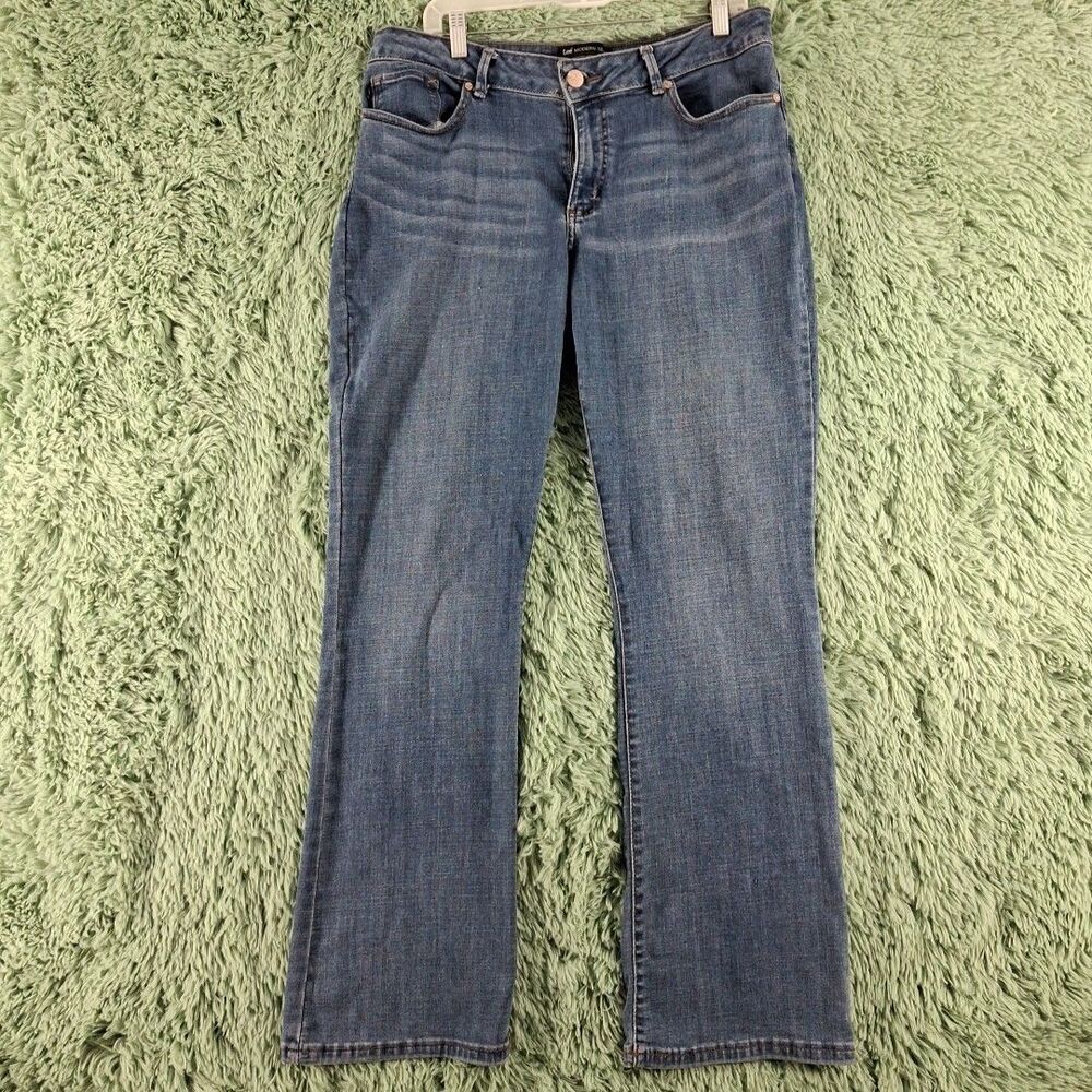 Lee Jeans Women 16 Blue Modern Series Curvy Fit Boot Cut Stretch Dark Wash Denim
